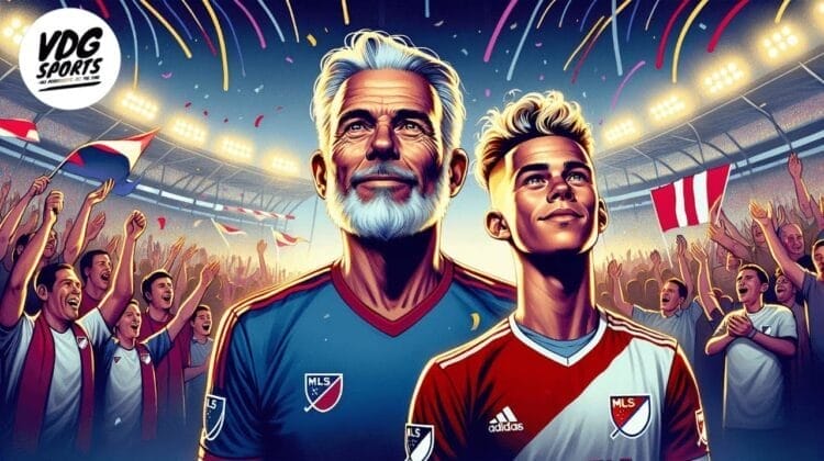 A silhouette of a football player with bold text reading, "Record Breaking MLS Numbers" over a sports logo background.