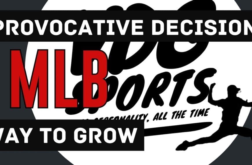 A graphic with text "Provocative Decisions MLB, Way to Grow" over a logo for "HBO Sports" and a silhouette of a baseball player in the lower right, highlighting provocative baseball decisions.