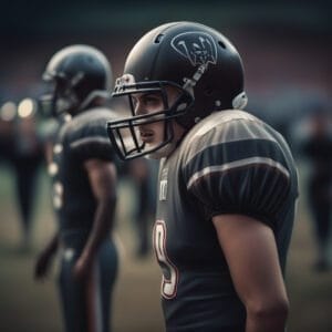 An American football player in uniform.