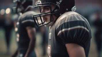 An American football player in uniform.
