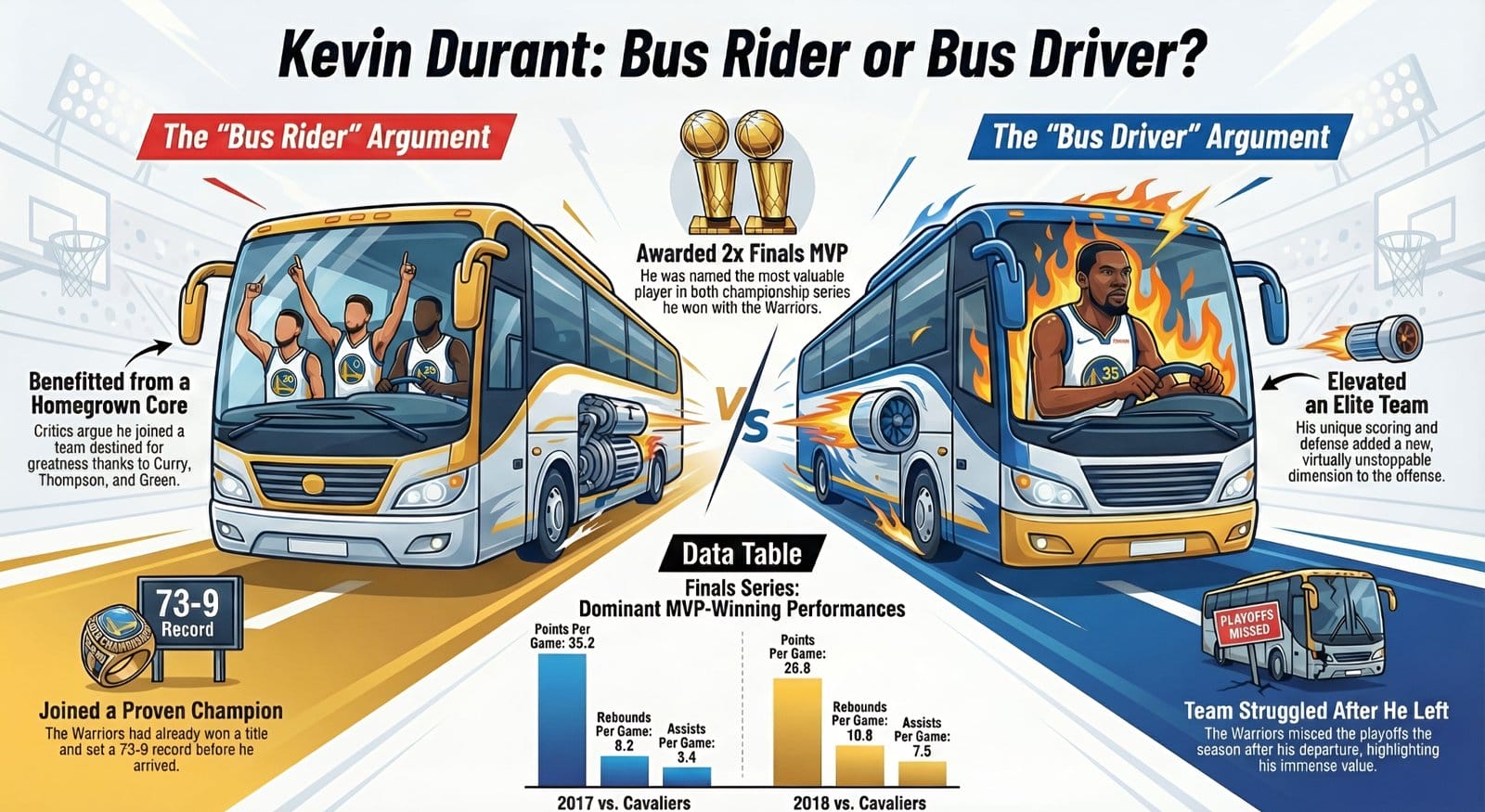 Is Kevin Durant a Bus Rider? Examining the Warriors Dynasty&hellip;